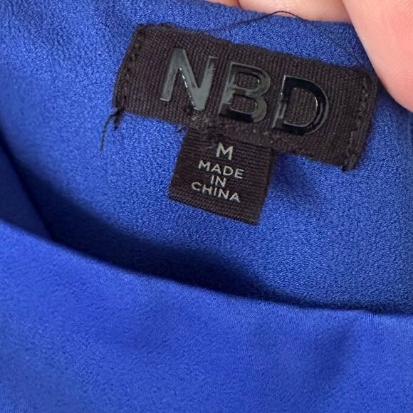 NBD Revolve Tere Mini Dress Size M Bright Cobalt One Shoulder Event Nightout - Picture 5 of 7